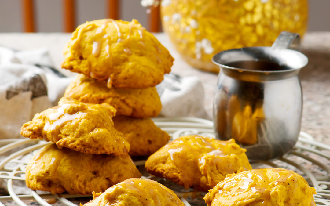 Soft Pumpkin Cookies w/ Vanilla Glaze