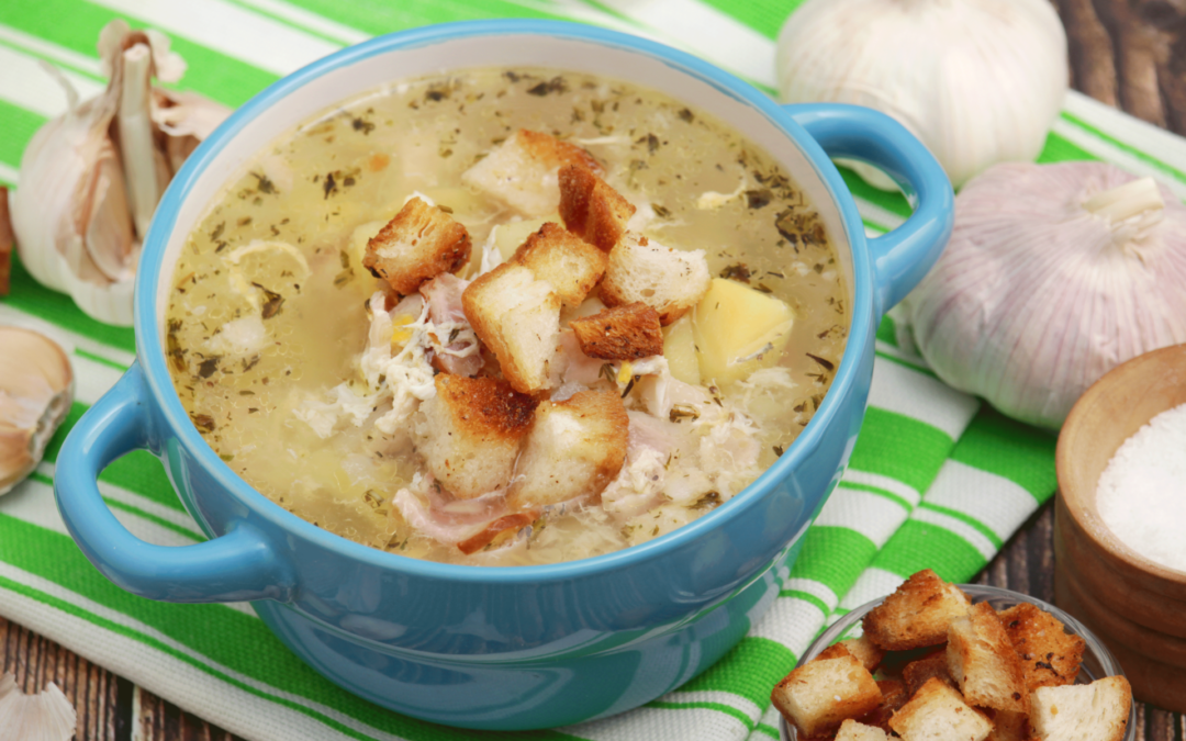 Roasted Garlic and Chicken Soup